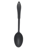 Black non-stick kitchen tools displayed against a clean background.