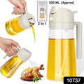 Transparent oil dispenser bottle with ergonomic handle
