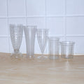 Various angles of stylish unbreakable plastic glass set