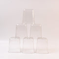 Pure gem styled transparent plastic glass set displayed