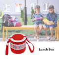 Side view of the blue 2-layer insulated tiffin box.