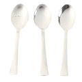 Stacked set of three lightweight, rust-resistant dining spoons
