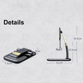 Slim and lightweight folded phone holder, ideal for carrying in a bag.