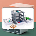 Side angle of the mini 3-layer drawer unit, perfect for small spaces.