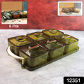 Liger 6-piece clear spice jar set with tray for kitchen storage