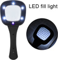 Six bright LED lights providing optimal illumination for the magnifying glass.