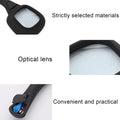 Illuminated magnifying glass displaying its compact and lightweight design.