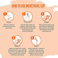 Display of the comfortable reusable menstrual cup and its protective pouch.