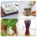 A variety of strong multicolor rubber bands used for organizing various household items.