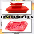 Leak-proof lunch box with its lid securely fastened.
