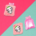 Close-up of the soft fabric cover on the Pink Hot Water Bag.
