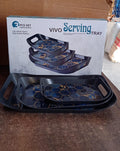 Plastic serving trays displayed in modern kitchen setting ready for use
