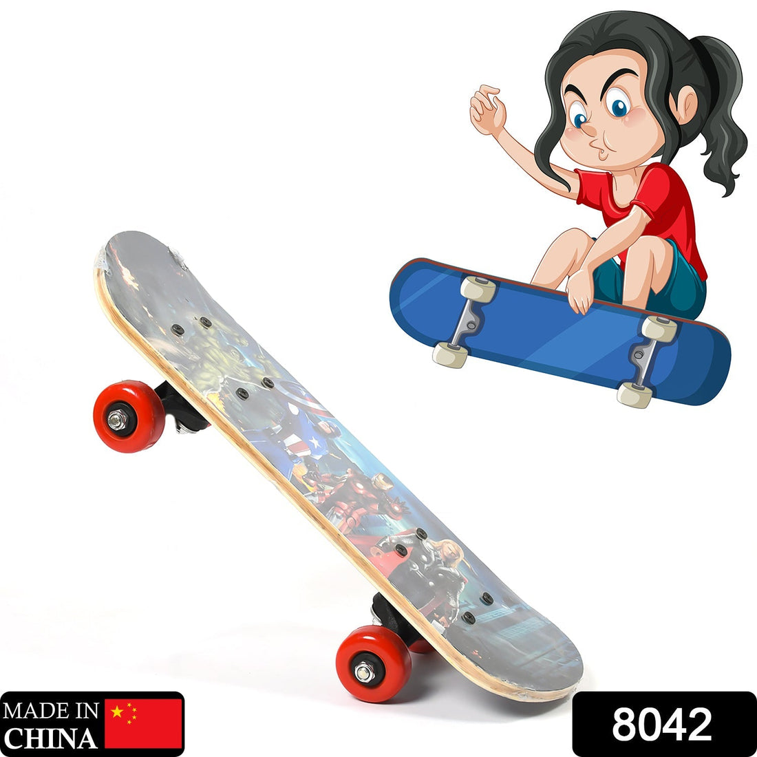 Konex wood skateboard, perfect for beginners, ready for action.