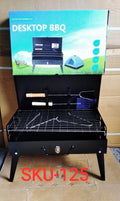 Diagram illustrating the compact dimensions of the FirePot Portable Barbecue Grill.