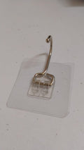 SteadyClear transparent adhesive wall hook holding towels and keys
