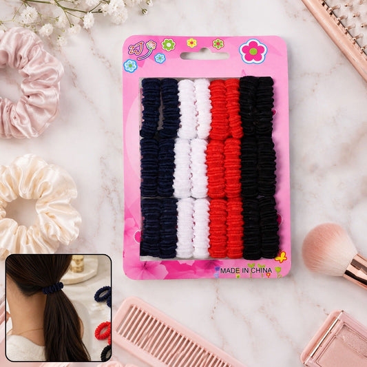 Vibrant mix color elastic hairband set for women & girls