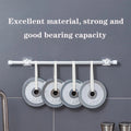 Multipurpose adhesive towel rod holder with utility hooks for bathroom