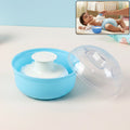Baby powder container with soft applicator puff for gentle use