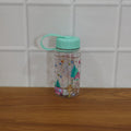 Child carrying a water bottle with strap