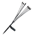 Solar LED fiber optic strands glowing brightly in outdoor setting