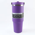 Ergonomic handle for comfortable grip on vacuum insulated travel mug