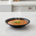 Durable deep black serving bowl for curry and soup