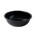 Side view of empty 6-inch black plastic serving bowl
