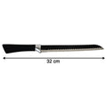 Bread knife used in kitchen with ergonomic grip for smooth cutting