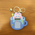 Compact and portable bunny calculator keychain accessory