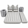 Close-up of durable PVC material and pump for car air mattress