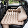 Complete car air mattress set featuring pillows and electric pump for travel.