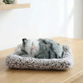 Dashboard soft cat plush figurine adding warmth to car interior