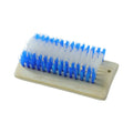 Compact and handy hard bristle scrub brush with wooden handle for easy storage