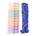 5 meter clothesline rope with 12 clips for balconies
