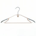 Space-saving plastic hangers for closet organization