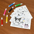Kids coloring book set with Kuromi theme displayed on white background