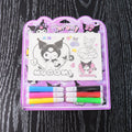 Child enjoying creative coloring activity with Kuromi coloring set
