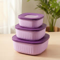 Set of kitchen food storage containers with matching stackable lids