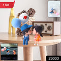 Mini decorative couple figurine set for car interior and home