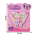 Neatly arranged colourful beads in butterfly-shaped organizer tray
