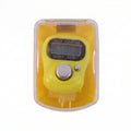 Close-up of digital finger tally counter button and screen during use