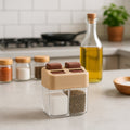 Compact spice dispenser for salt and pepper with lightweight plastic design