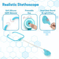 Close-up of plastic stethoscope from Aditi doctor kit toy set