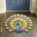 Living room peacock patterned floor mat for modern homes