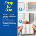 Flat mop cleaning set including handle and reusable pads
