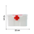 A visual guide showing the dimensions of the Organivo First Aid Box.