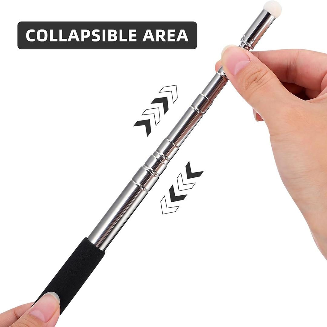 Fully extended collapsible self-defense stick for personal safety.