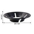 Flame protector ring securely placed on gas stove burner protecting cookware