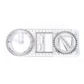 Geometry drawing tool with scale and stencil templates
