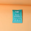 Glossy appliance surface cleaned using Pollic Kadam glass cleaner sachet